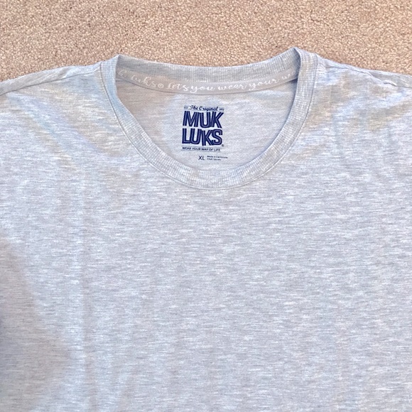 Muk Luks Long Sleeve Comfort Tee NEW Womens Size XL Extra Large Grey Relaxed Fit - Picture 2 of 9